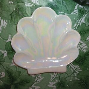 Small Vintage Iridescent Shell-Shaped Dish
